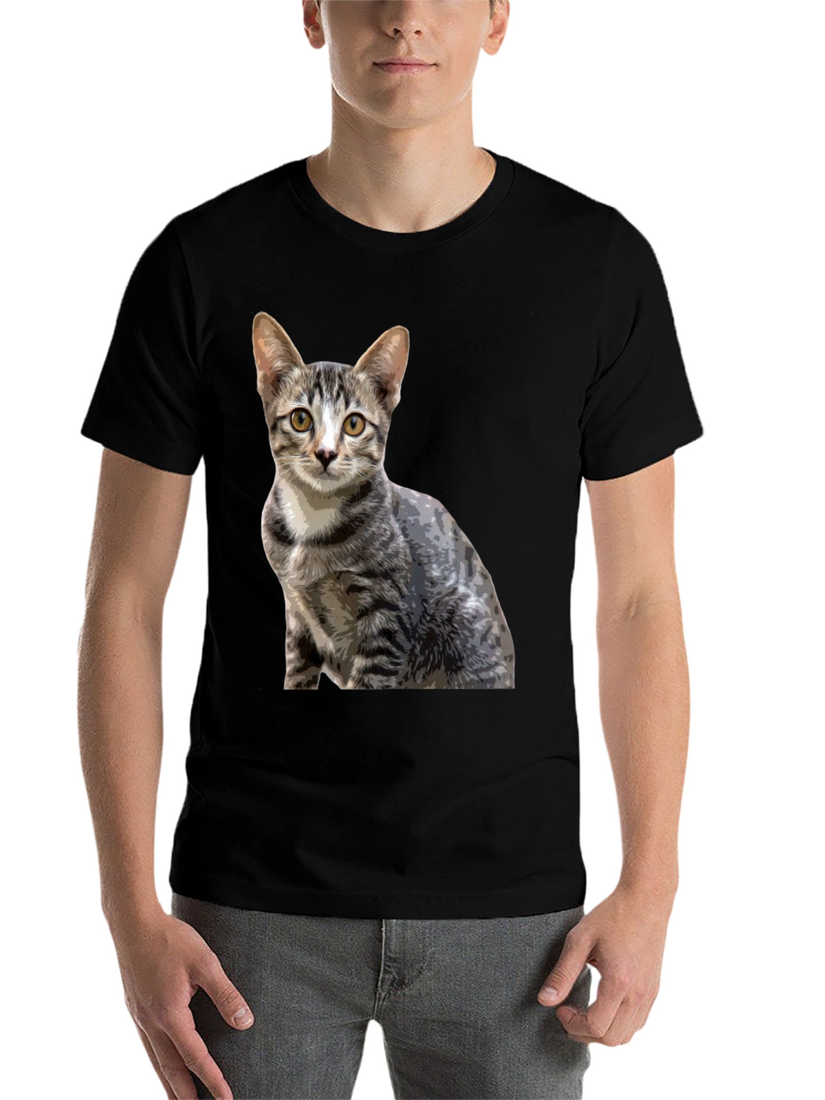Cool Cat Graphic T-Shirt - Unisex Black Tee