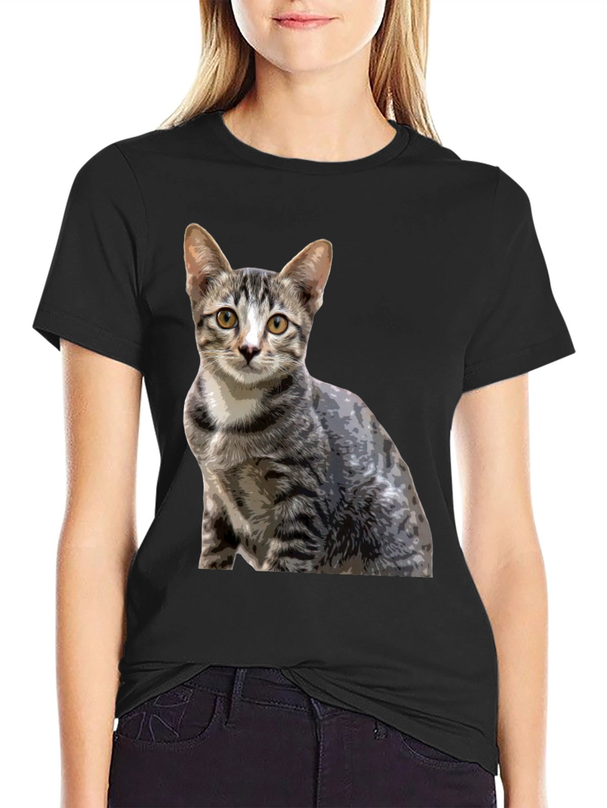 Cool Cat Graphic T-Shirt - Unisex Black Tee