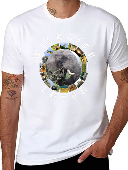 Wildlife Lover Graphic Tee - Black Cotton T-Shirt