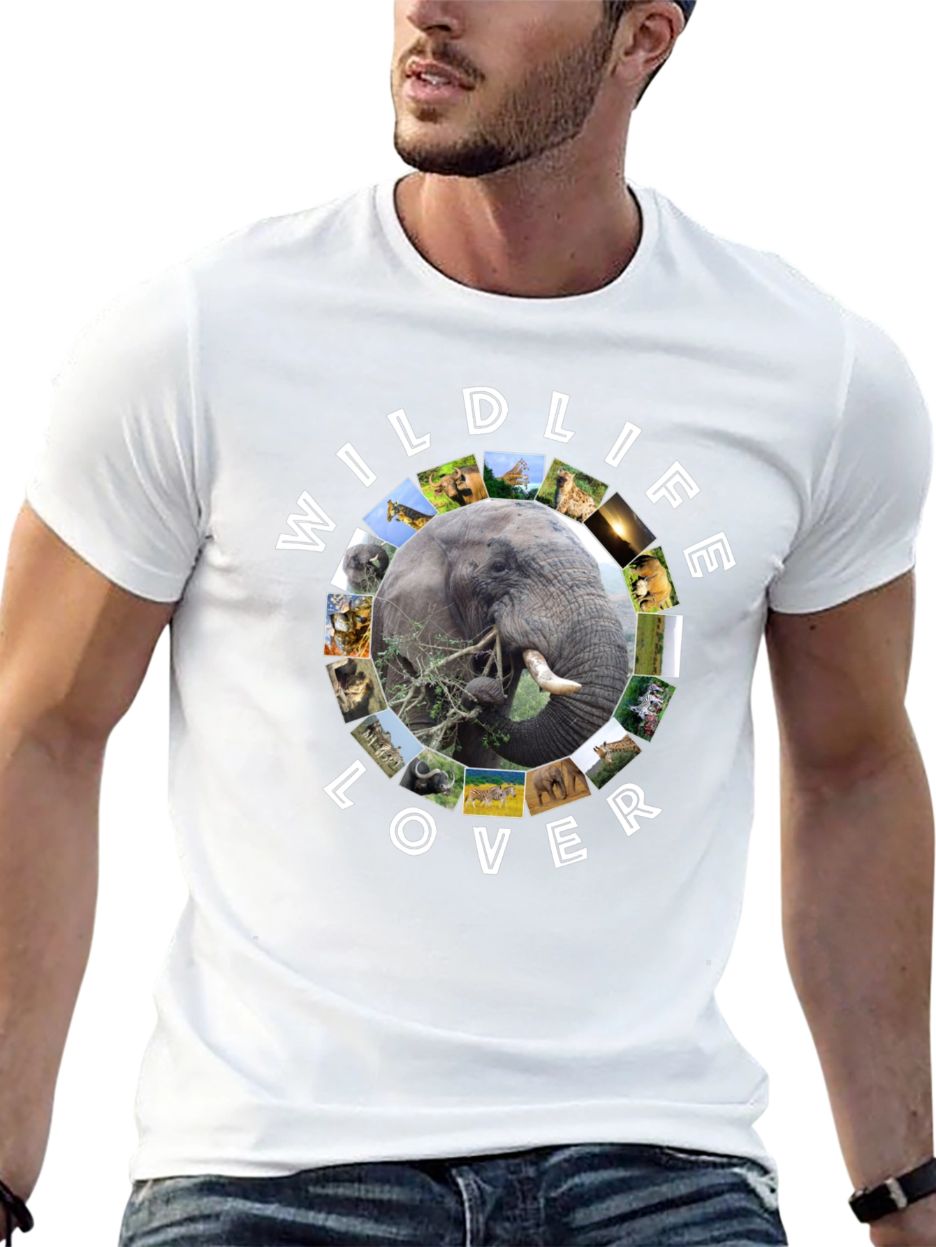 Wildlife Lover Graphic Tee - Black Cotton T-Shirt