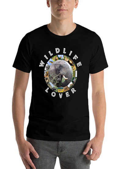 Wildlife Lover Graphic Tee - Black Cotton T-Shirt
