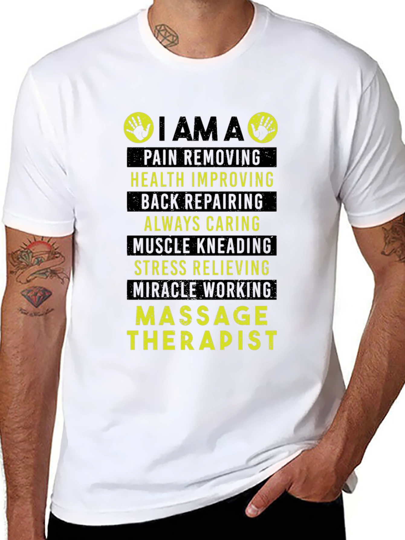 Massage Therapist T-Shirt - Pain Removing Health Improving Design
