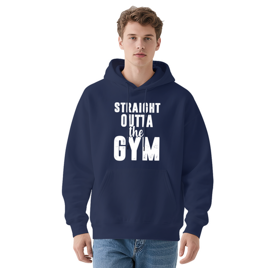Gym Lover Straight Outta The Gym Navy Hoodie, Unisex Soft Workout Pullover