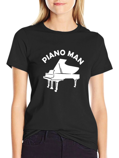 Piano Man Graphic Tee - Classic Black T-Shirt