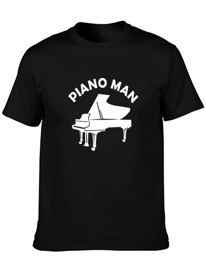 Piano Man Graphic Tee - Classic Black T-Shirt