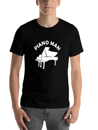 Piano Man Graphic Tee - Classic Black T-Shirt