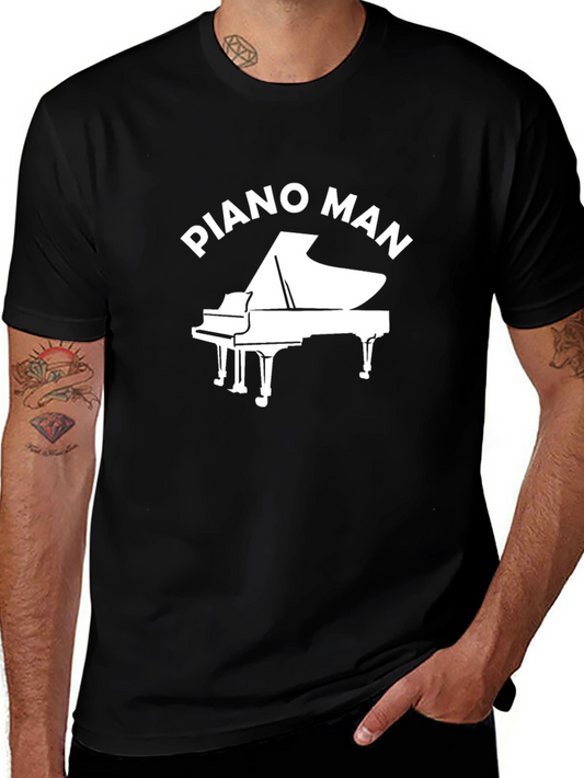 Piano Man Graphic Tee - Classic Black T-Shirt
