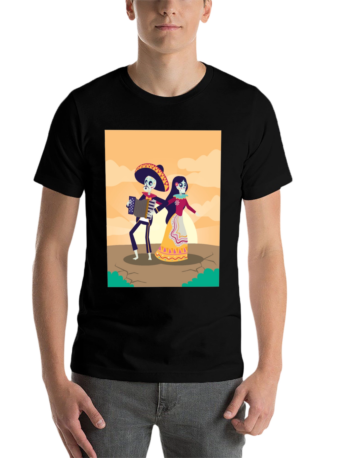 Day of the Dead Skeleton Couple Graphic Tee