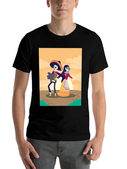 Day of the Dead Skeleton Couple Graphic Tee
