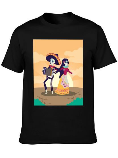 Day of the Dead Skeleton Couple Graphic Tee