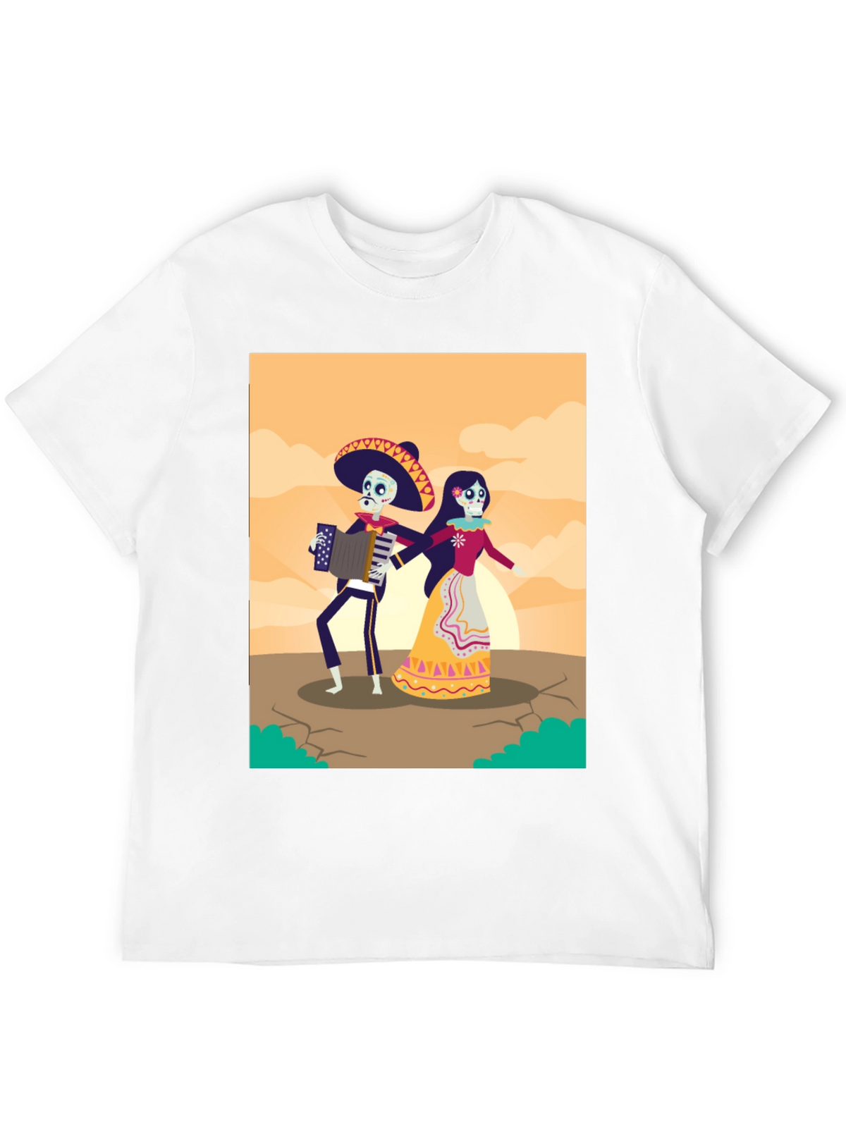 Day of the Dead Skeleton Couple Graphic Tee