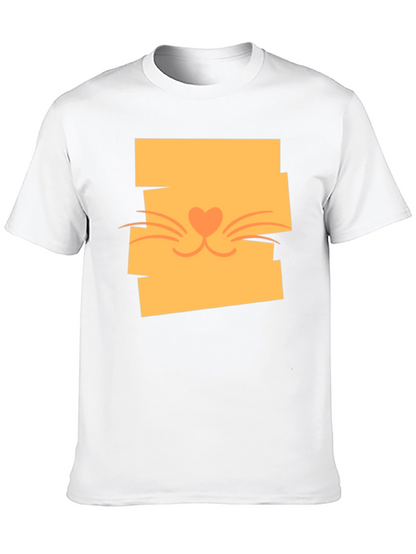 Cute Cat Face Graphic Tee - Stylish Casual Wear
