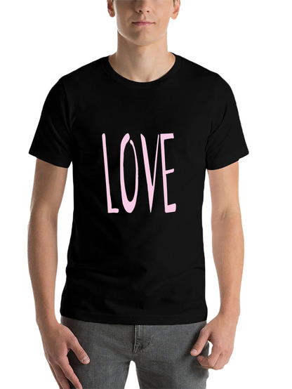 Mens Black LOVE Graphic Tee