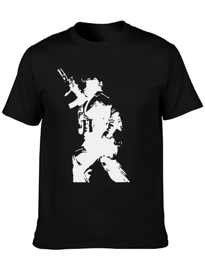 Tactical Soldier Graphic Tee - Black