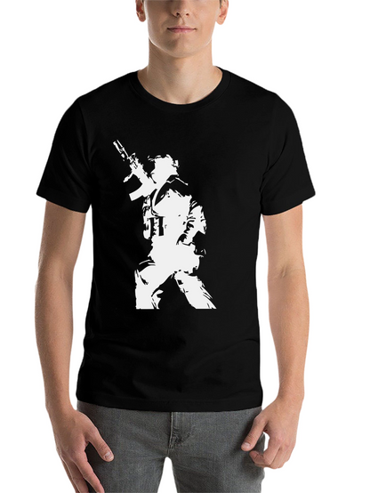 Tactical Soldier Graphic Tee - Black