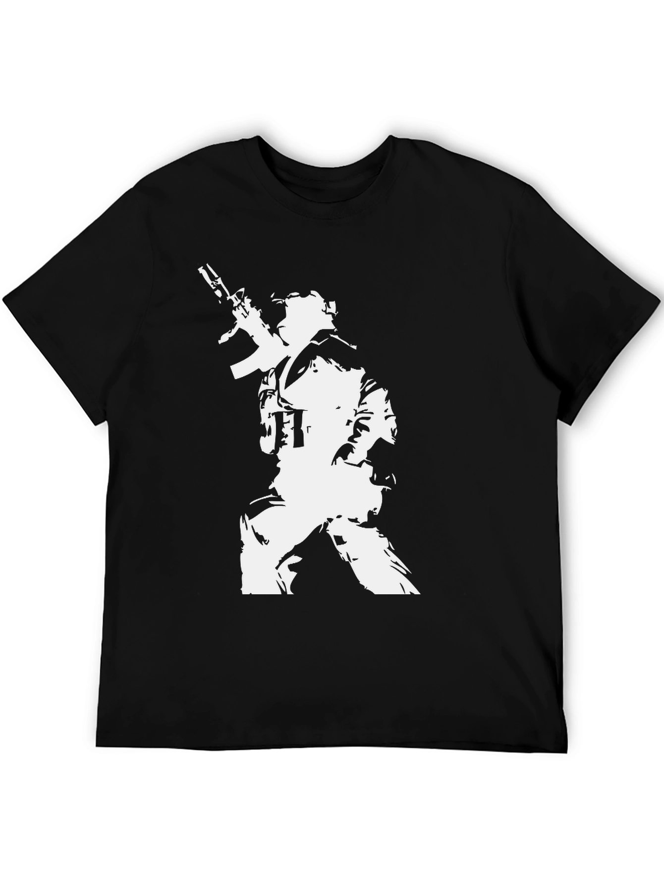 Tactical Soldier Graphic Tee - Black