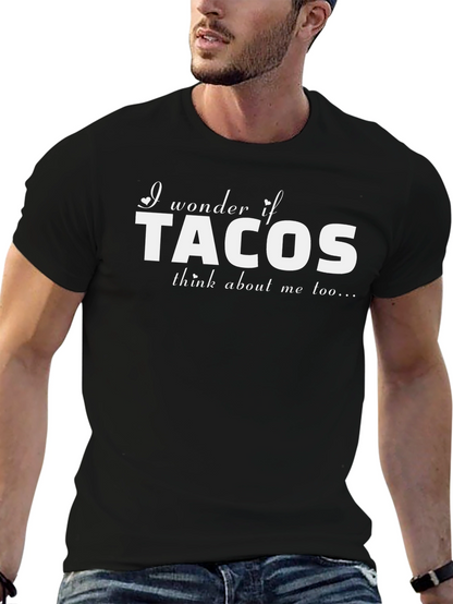 Tacos Graphic Tee - Mens Black Cotton T-Shirt