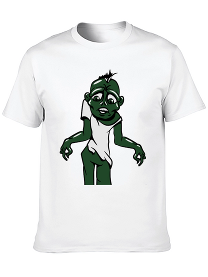 Zombie Cartoon Graphic Tee - Black