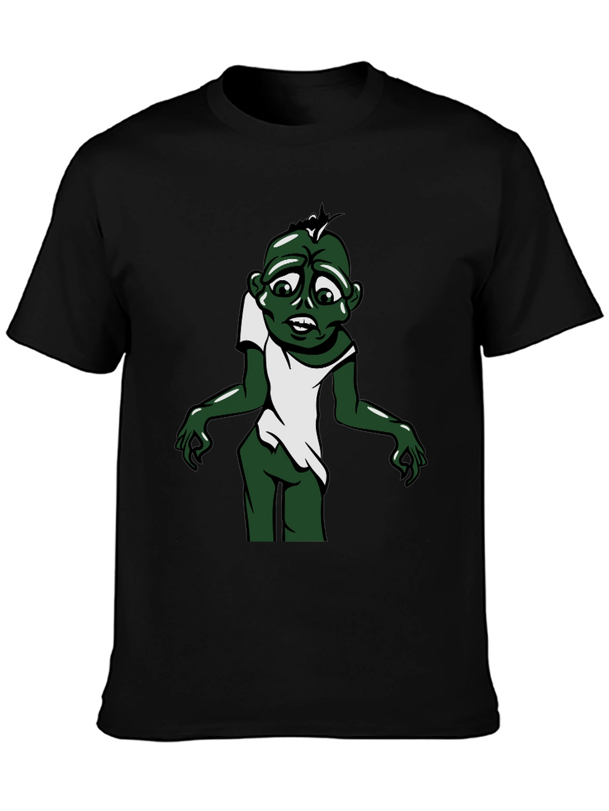 Zombie Cartoon Graphic Tee - Black