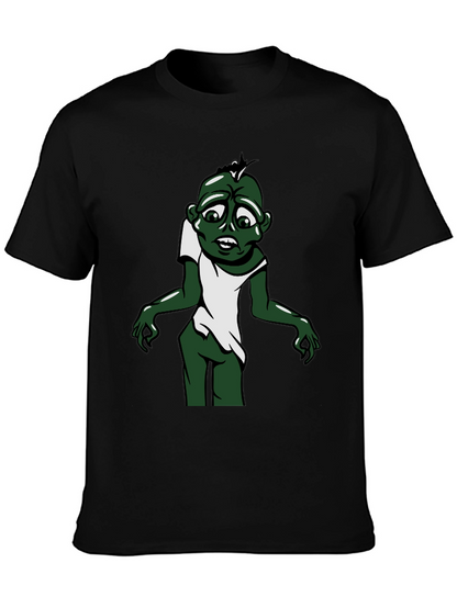 Zombie Cartoon Graphic Tee - Black