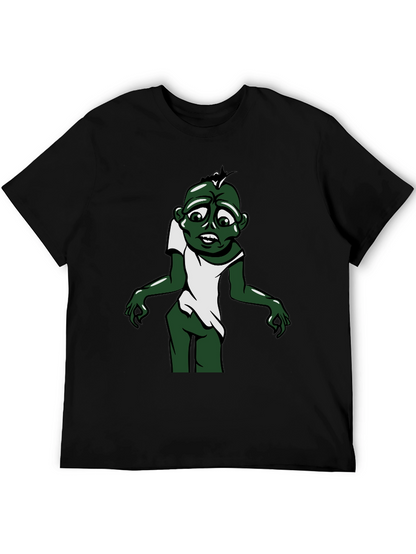 Zombie Cartoon Graphic Tee - Black