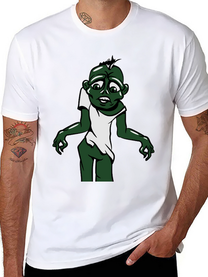 Zombie Cartoon Graphic Tee - Black