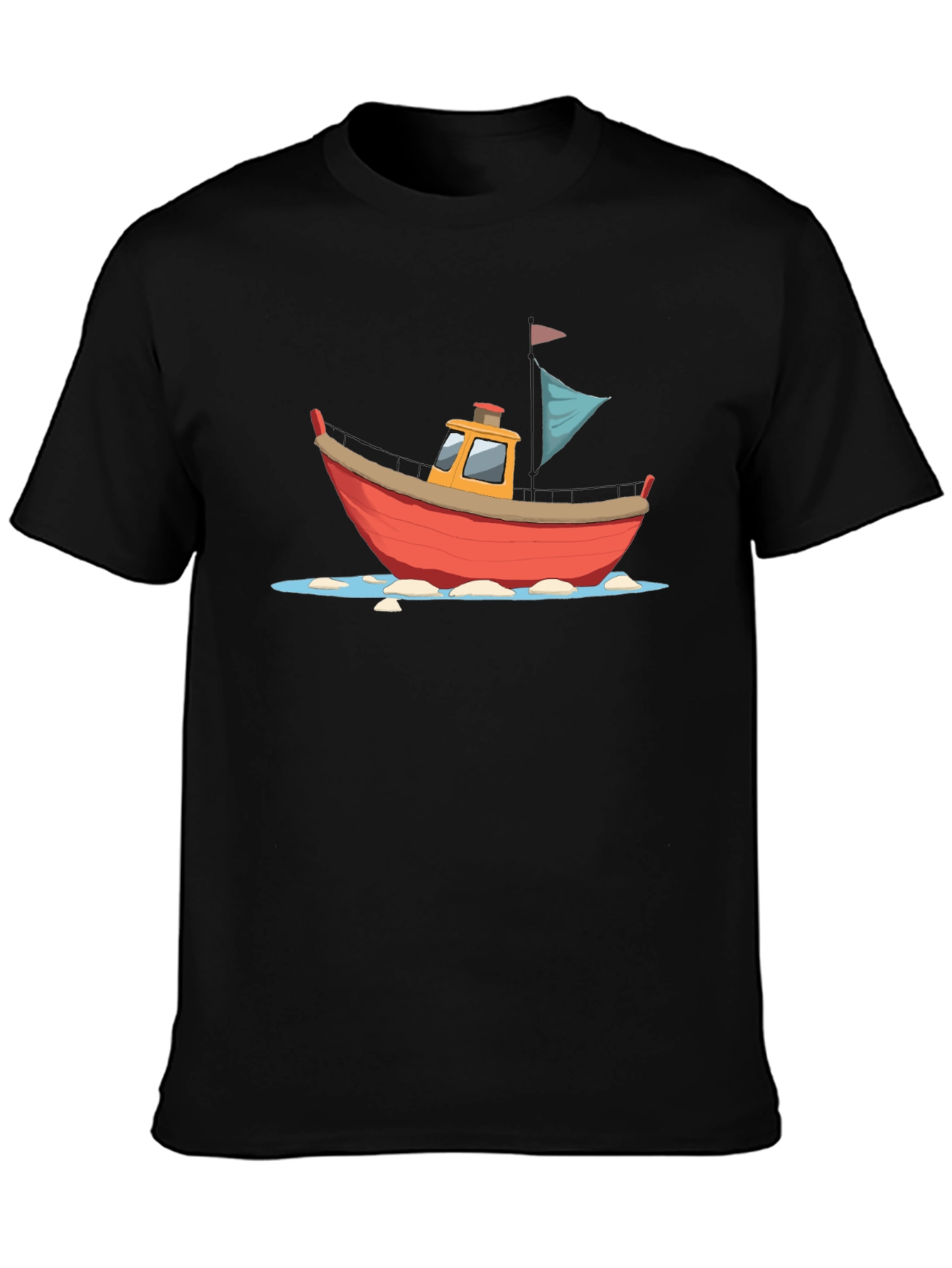 Cartoon Boat Graphic T-Shirt