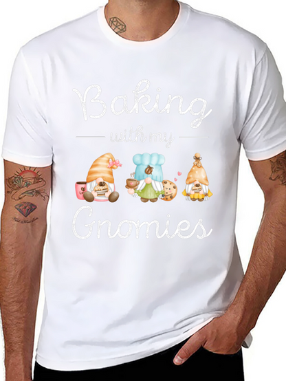 Baking with my Gnomies Black T-Shirt