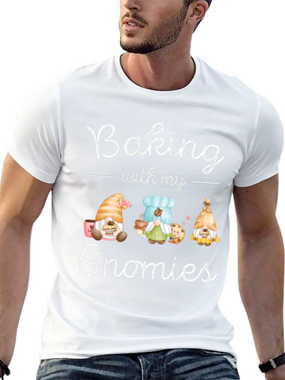 Baking with my Gnomies Black T-Shirt