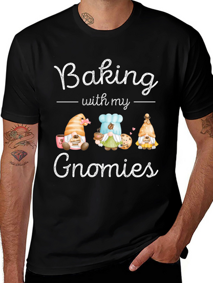 Baking with my Gnomies Black T-Shirt