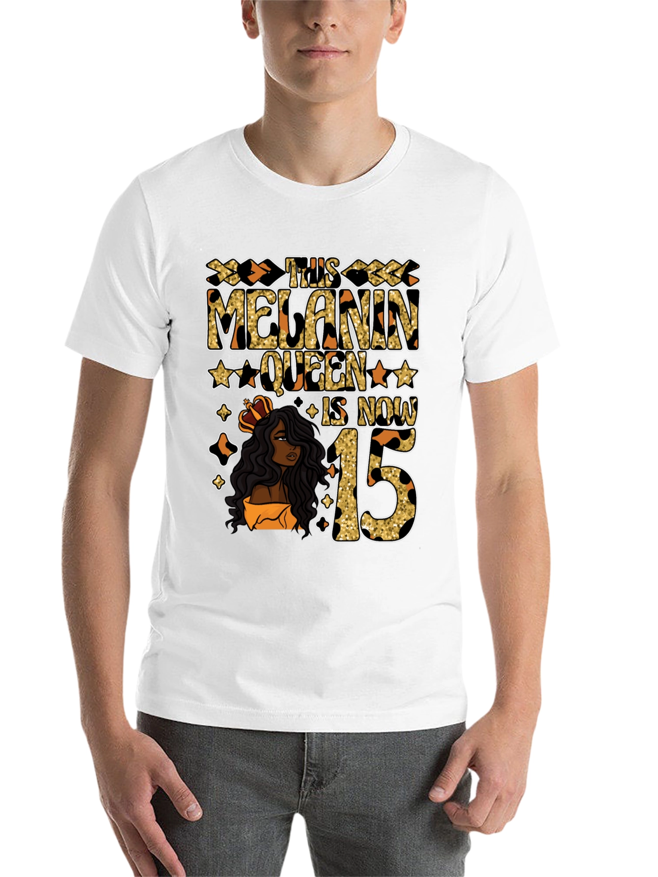 Melanin Queen 15th Birthday T-Shirt