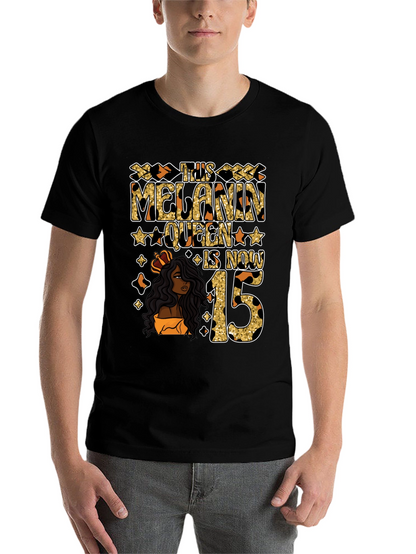 Melanin Queen 15th Birthday T-Shirt