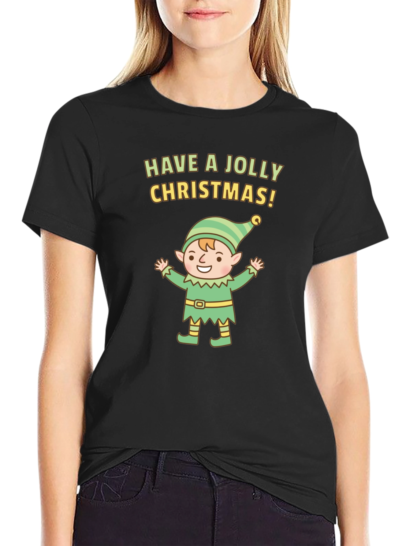 Jolly Christmas Elf Graphic Tee