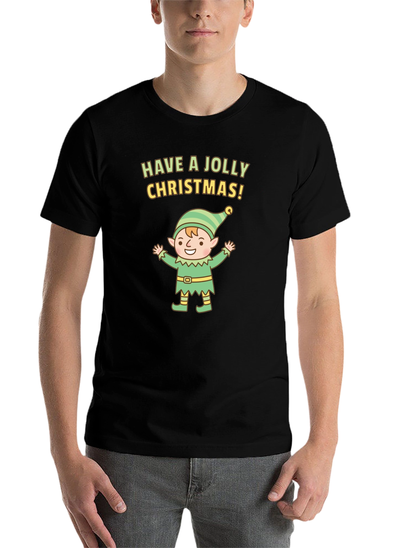 Jolly Christmas Elf Graphic Tee