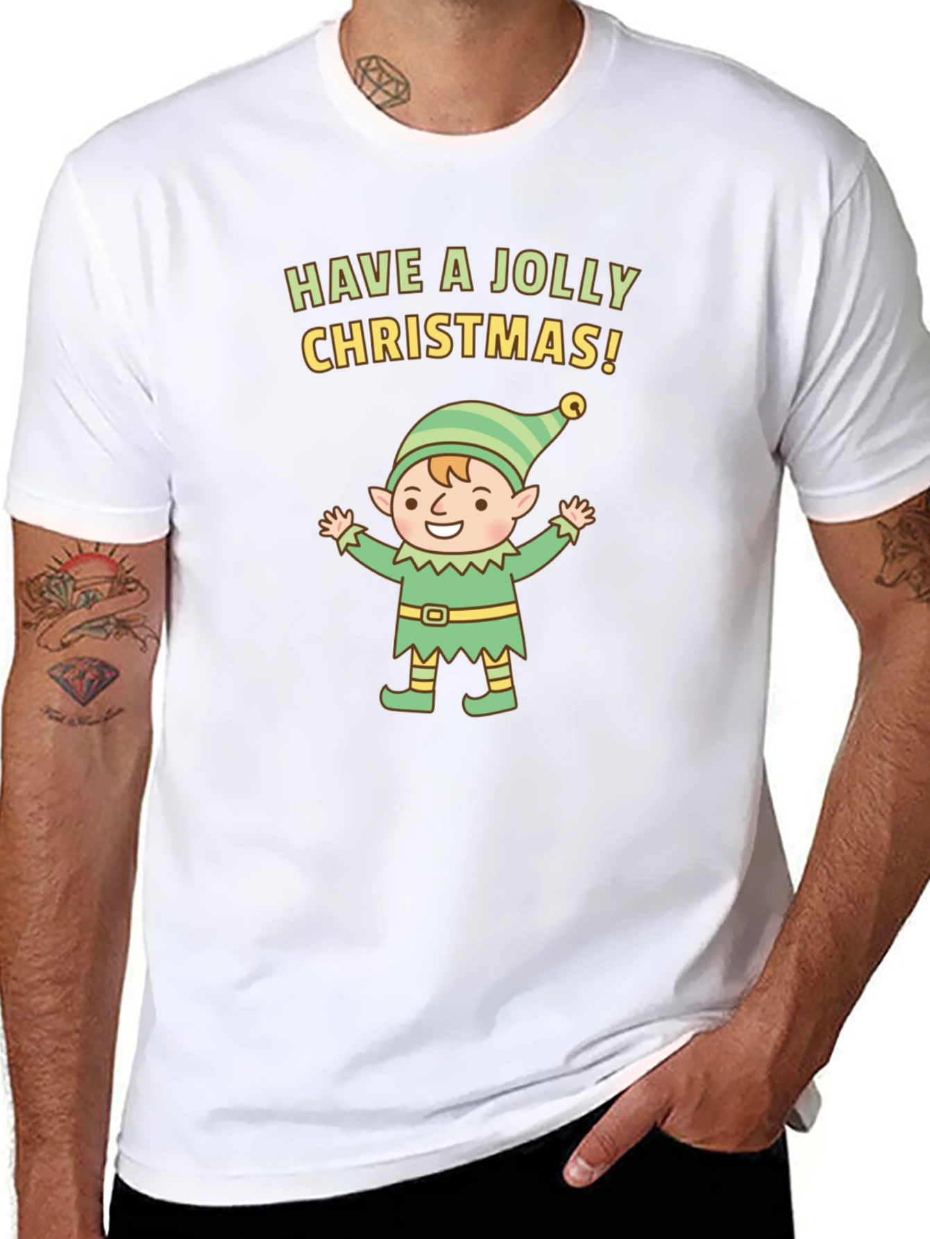 Jolly Christmas Elf Graphic Tee