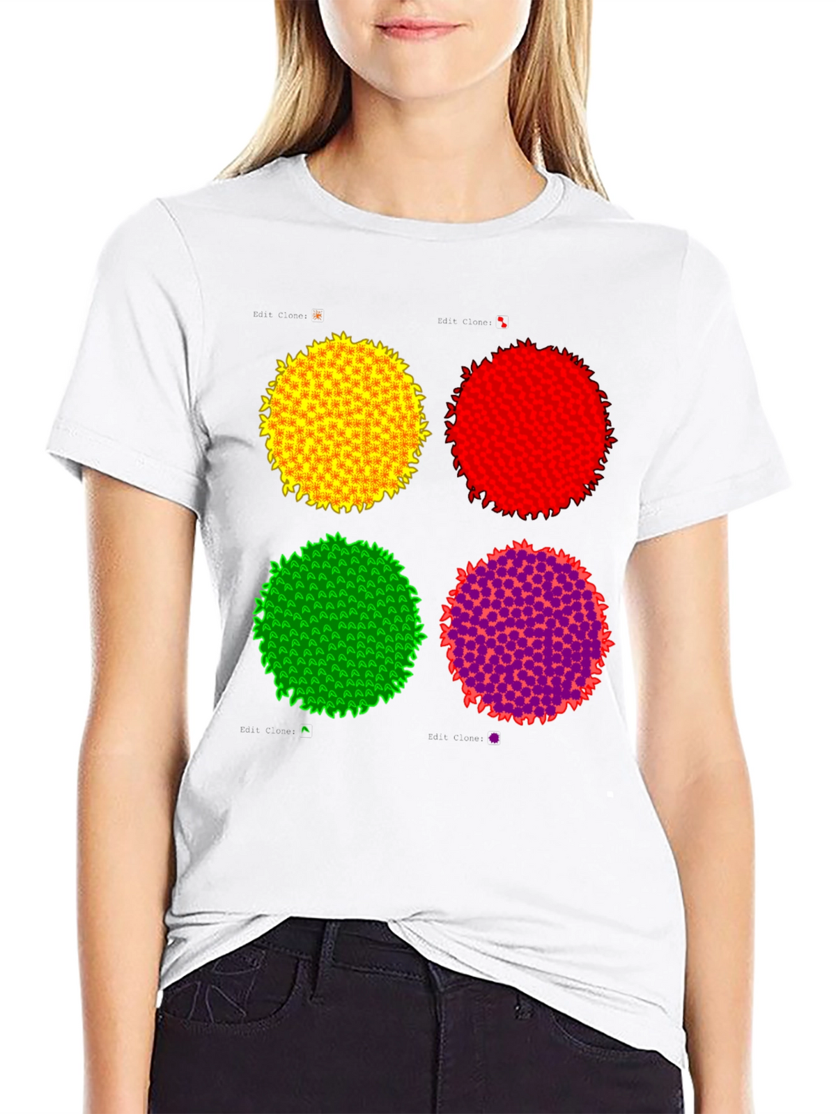 Abstract Circle Graphic Print Black Tee