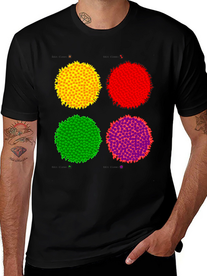 Abstract Circle Graphic Print Black Tee