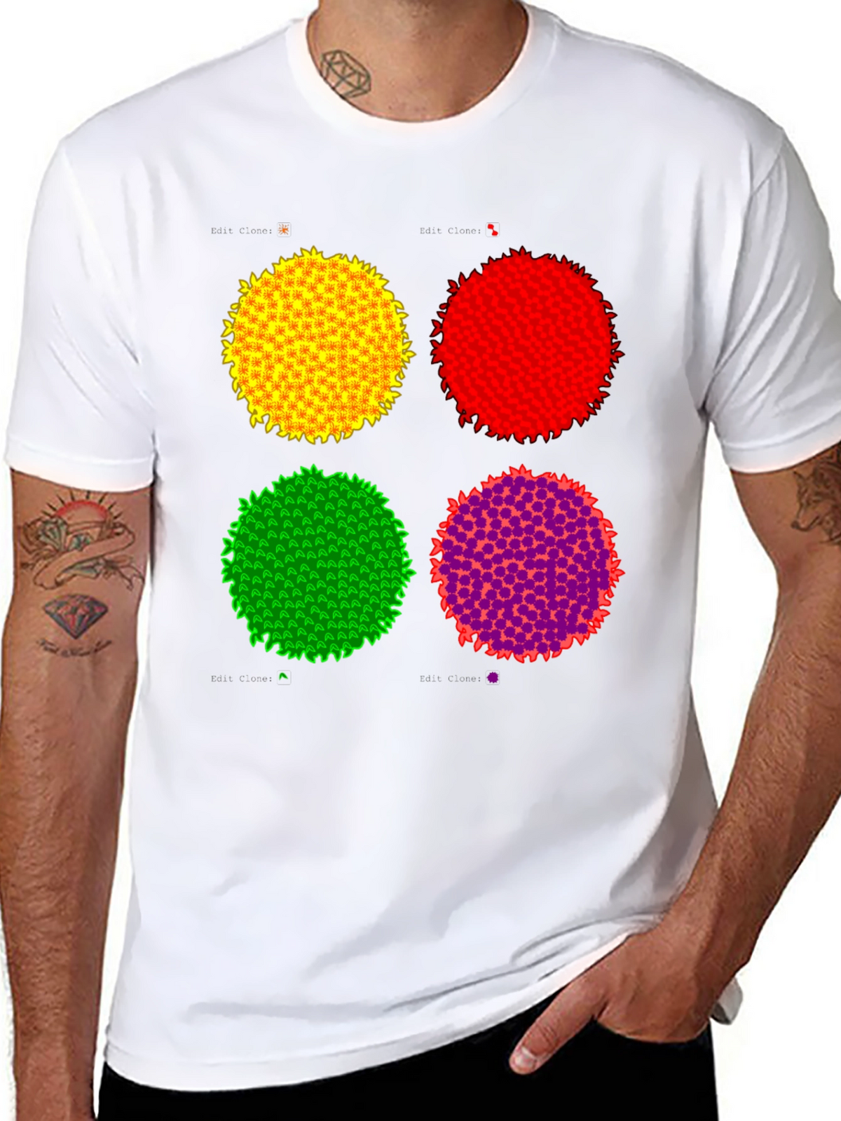 Abstract Circle Graphic Print Black Tee