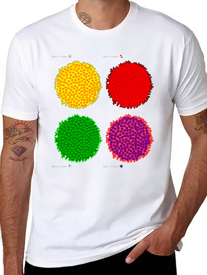 Abstract Circle Graphic Print Black Tee