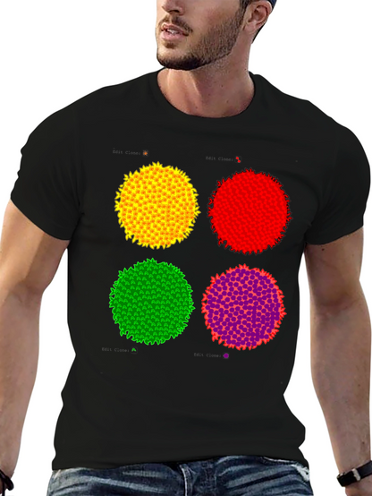Abstract Circle Graphic Print Black Tee