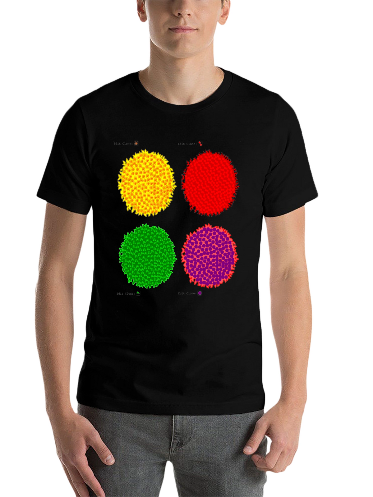Abstract Circle Graphic Print Black Tee