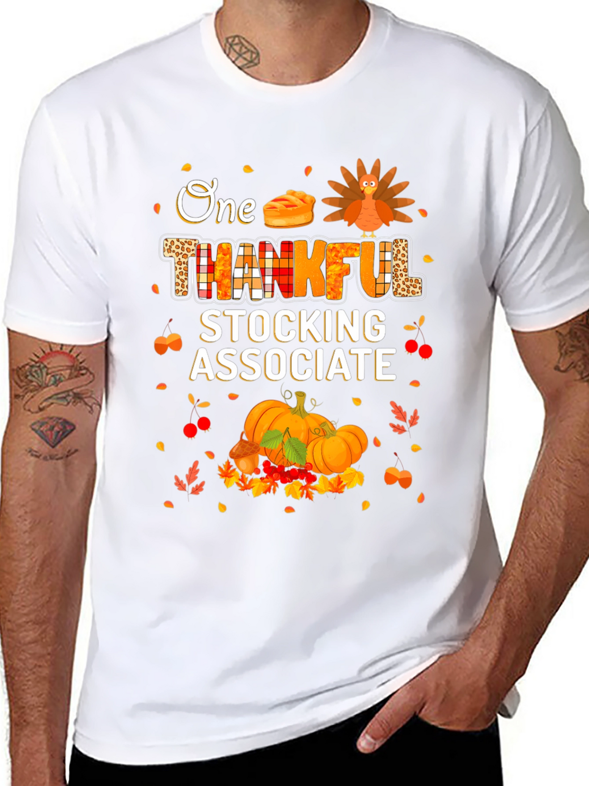 Thankful Stocking Associate Thanksgiving T-Shirt