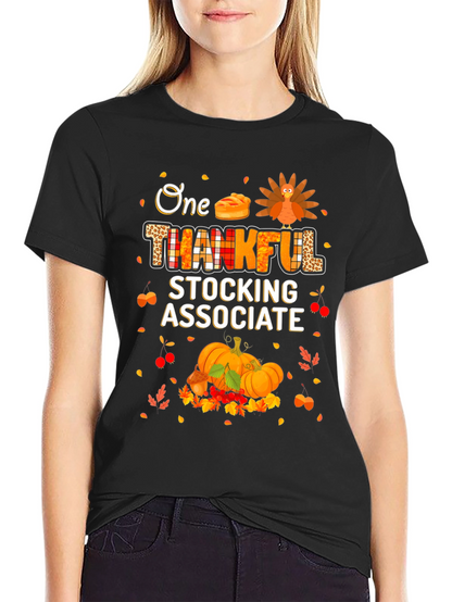 Thankful Stocking Associate Thanksgiving T-Shirt