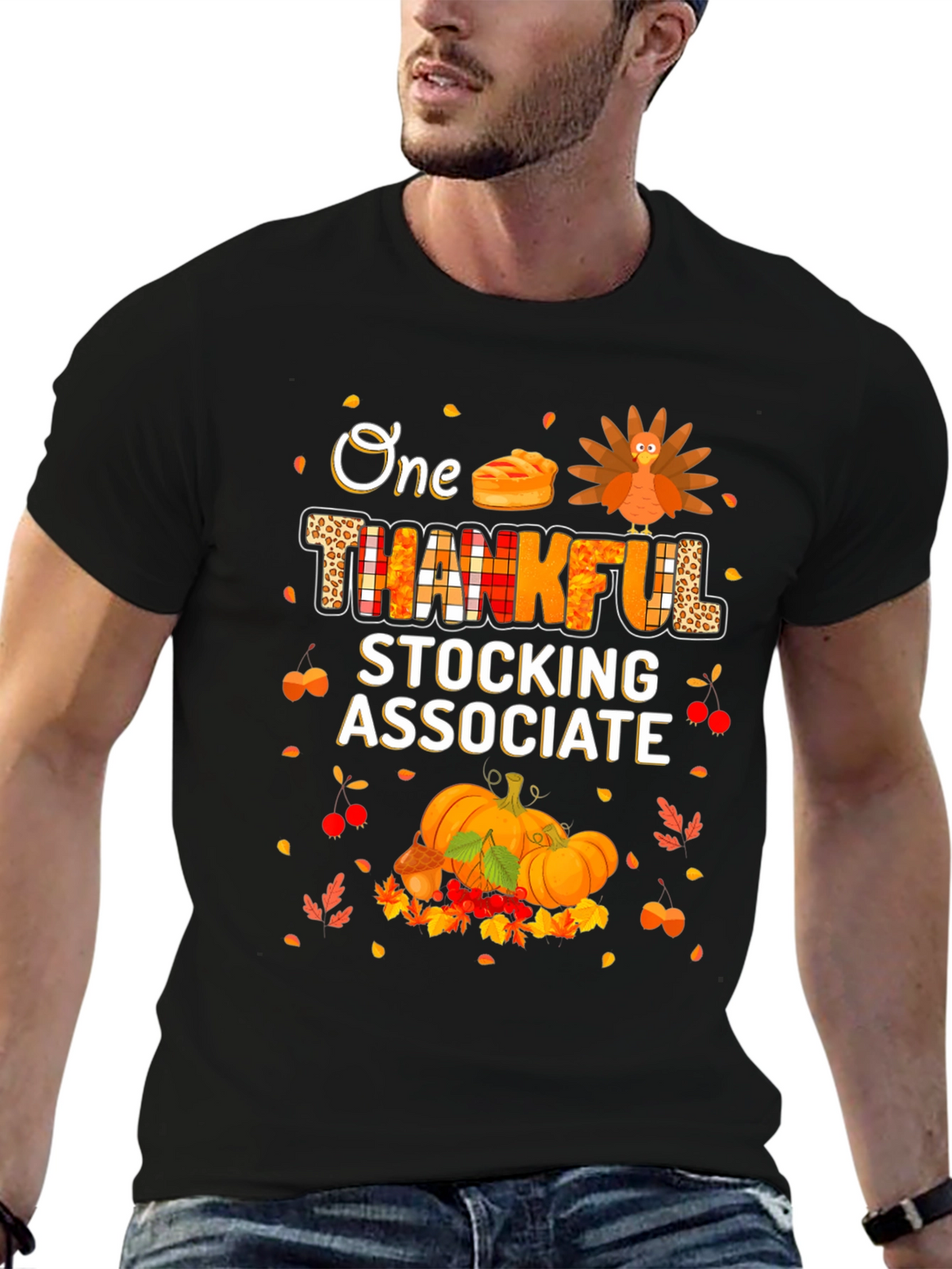 Thankful Stocking Associate Thanksgiving T-Shirt