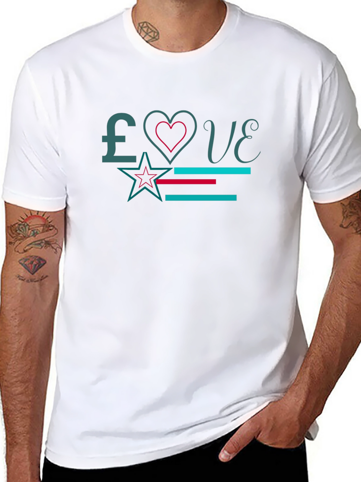 Love Graphic Print Black T-Shirt
