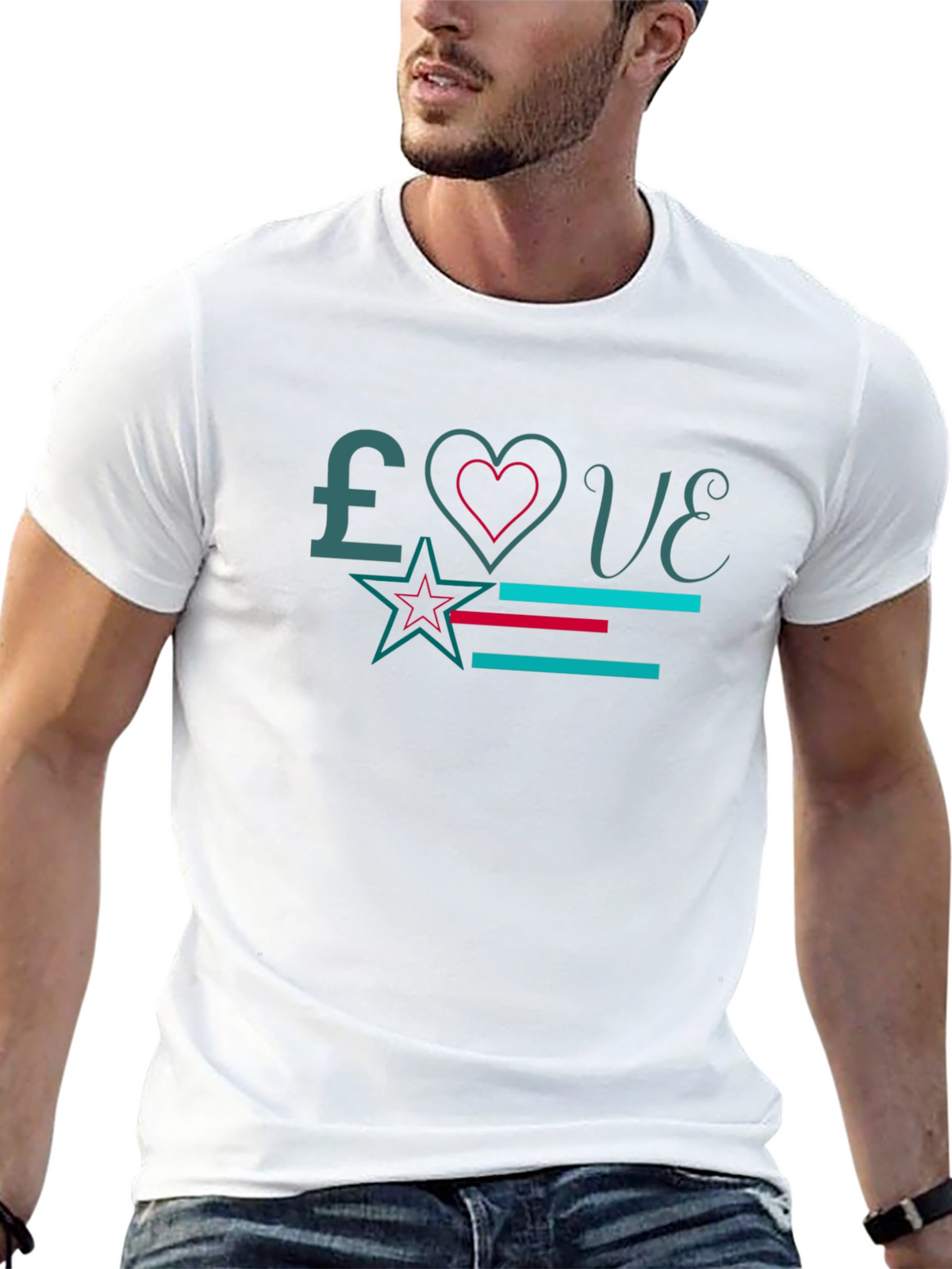 Love Graphic Print Black T-Shirt