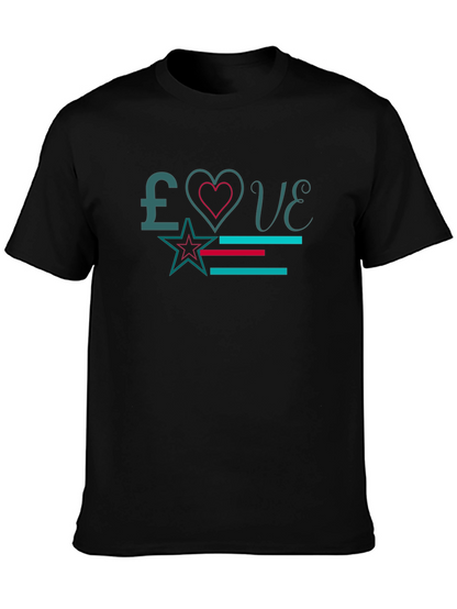 Love Graphic Print Black T-Shirt
