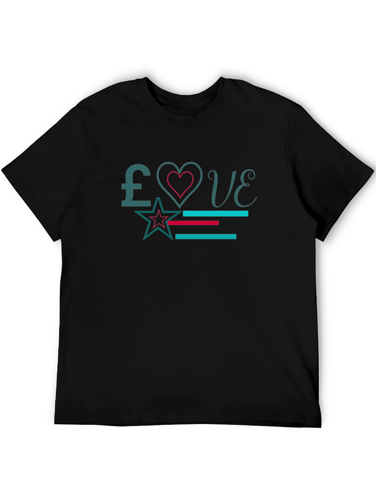 Love Graphic Print Black T-Shirt