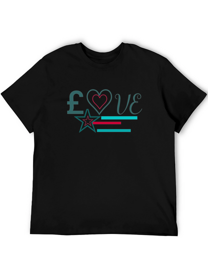 Love Graphic Print Black T-Shirt