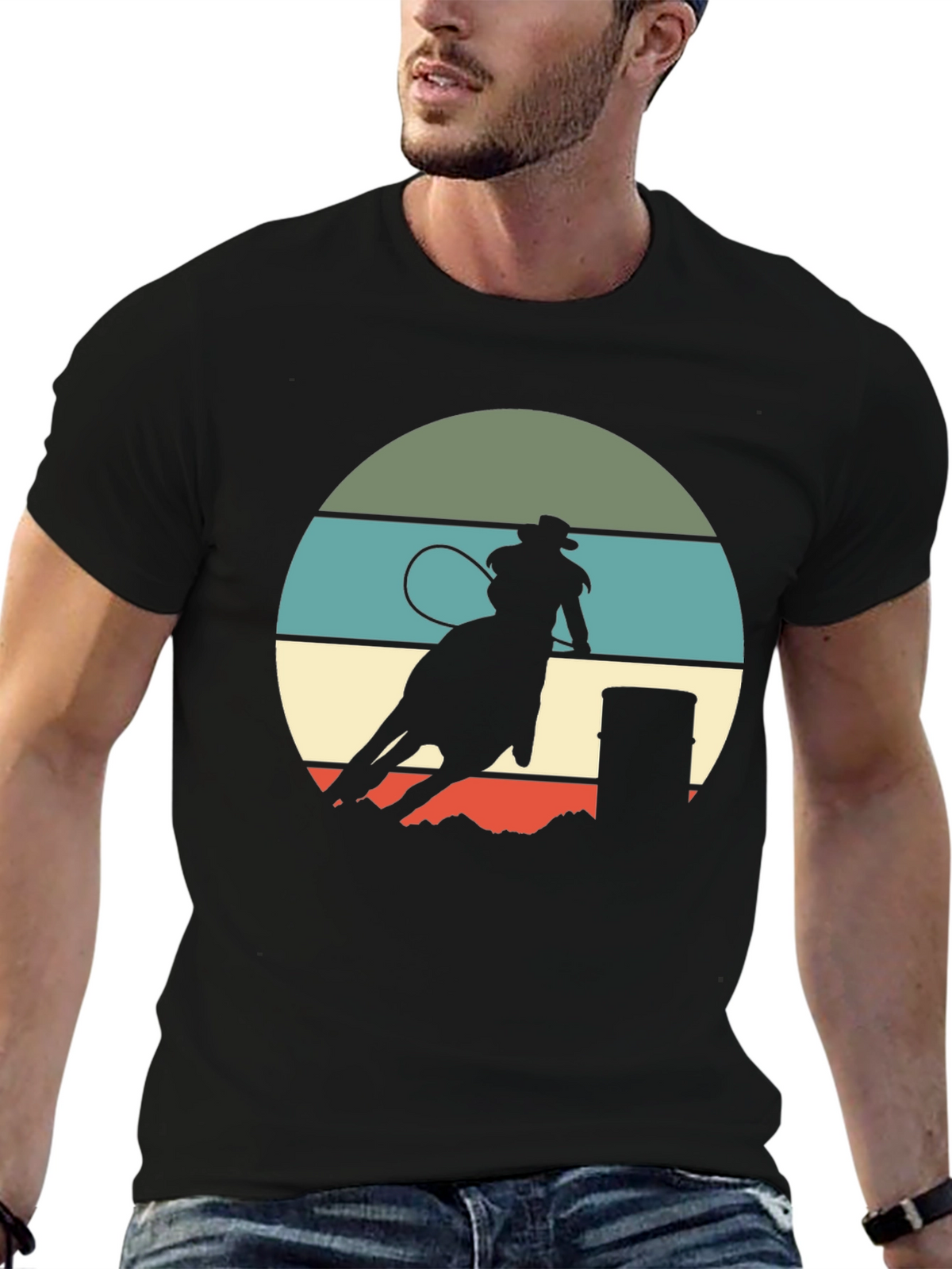 Retro Rodeo T-Shirt - Barrel Racing Design